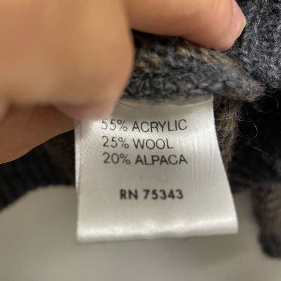 LineaMaglia sweater Size large Italy made wool & alpaca striped sweater - Picture 4 of 5